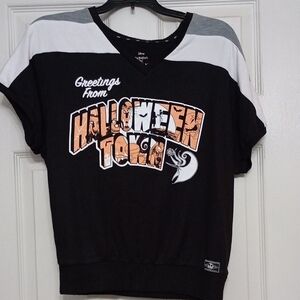 Disney Black and Gray V-Neck Halloween Sweater